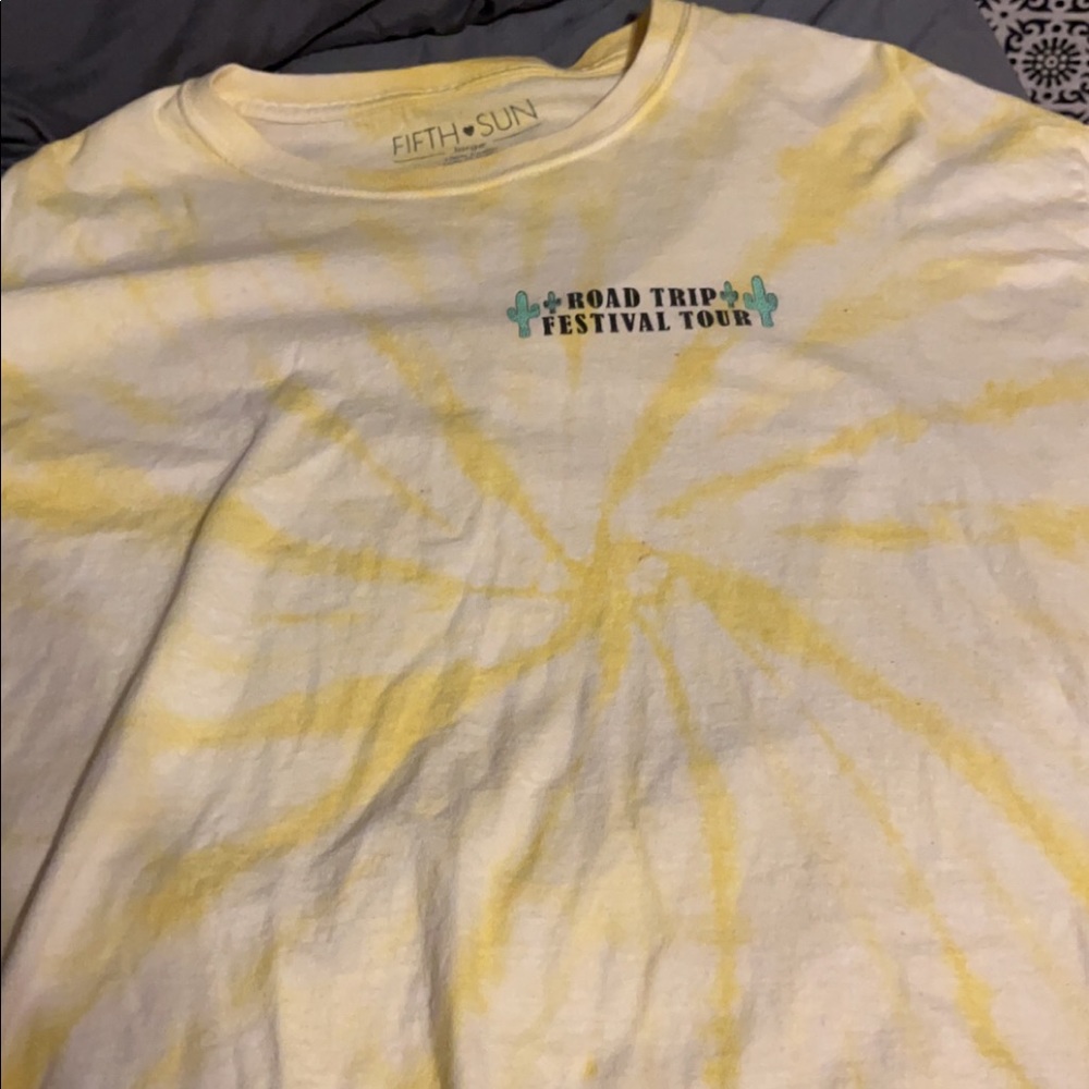 graphic yellow tie-dye crop top